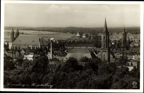 Ak Lwówek Śląski Löwenberg Schlesien, Katholische Kirche, Evangelische Kirche, Rathausturm