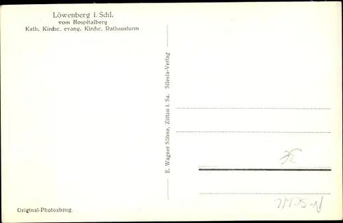 Ak Lwówek Śląski Löwenberg Schlesien, Katholische Kirche, Evangelische Kirche, Rathausturm