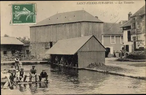 Ak Saint Pierre sur Dives Calvados, Les Tanneries, Gerber
