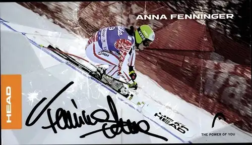 Ak Autogramm, Anna Fenninger, Skirennläuferin, Portrait