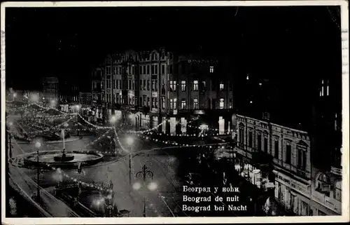 Ak Beograd Belgrad Serbien, Straßenpartie bei Nacht