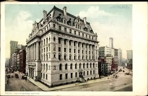 Ak New York City USA, Hall of Records