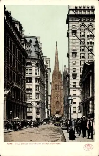 Ak New York City USA, Wall Street, Trinity Church