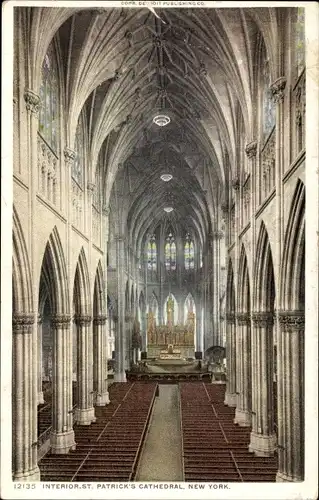 Ak New York City USA, St. Patrick's Kathedrale, Innenansicht