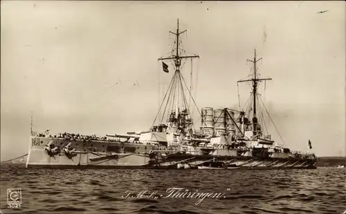 Ak Deutsches Kriegsschiff, SMS Thüringen, Linienschiff