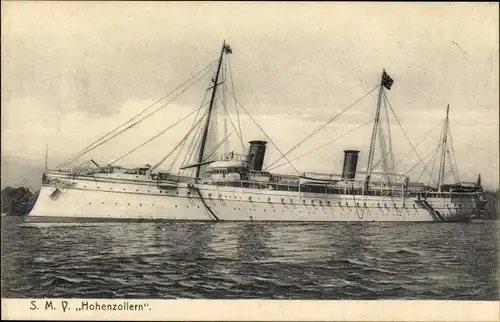 Ak Deutsches Kriegsschiff, SMY Hohenzollern, Kaiserliche Yacht, Kaiserliche Marine
