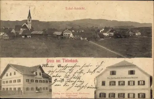 Ak Tiefenbach bei Passau Niederbayern, Gesamtansicht, Gasthaus, Geschäftshaus