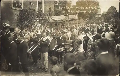 Foto Ak Schirnding in Oberfranken, Erste Fronleichnamsprozession 1931