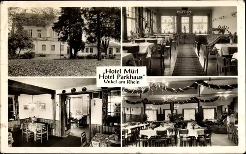 Ak Unkel am Rhein, Hotel Mürl, Außenansicht, Innenansichten