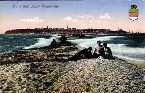 Wappen Ak Nordseeinsel Helgoland, Düne