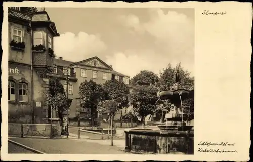 Ak Ilmenau Thüringen, Schlosswinkel, Kickelhahnbrunnen