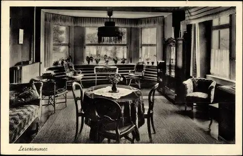 Ak Auerbach Bensheim an der Bergstraße Hessen, Erholungsheim Waldruhe, Lesezimmer