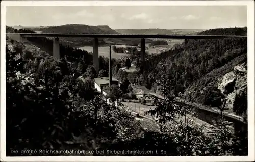 Ak Siebenlehn Großschirma in Sachsen, Reichsautobahnbrücke Muldental