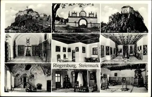 Ak Riegersburg Steiermark, Pyramidentor, Rittersaal