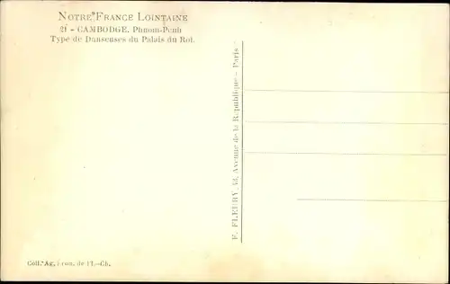 Ak Phnom Penh Kambodscha, Type de Danseuses du Palais du Roi