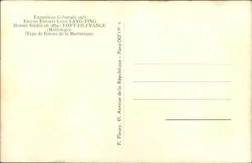 Ak Fort de France Martinique, Type de femme de la Martinique