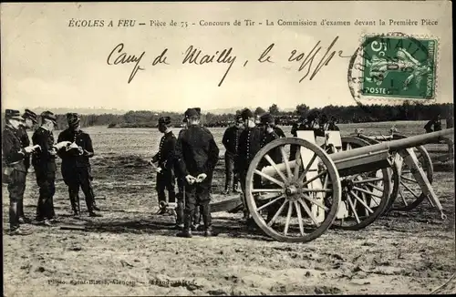 Ak Französische Armee, Schießübung, Kanonen