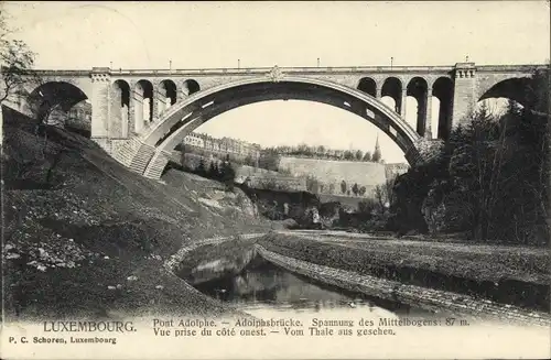 Ak Luxemburg, Pont Adolphe, Blick von der Westseite