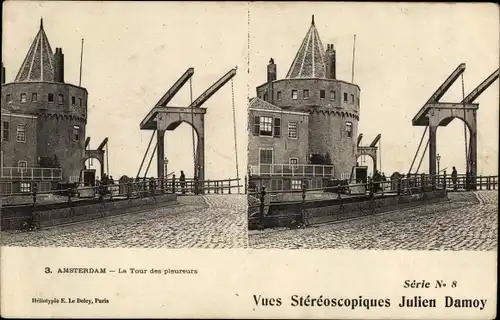 Stereo Ak Amsterdam Nordholland Niederlande, Schreierstoren