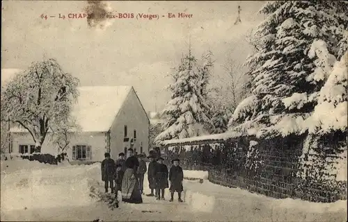 Ak La Chapelle aux Bois Vosges, Im Winter