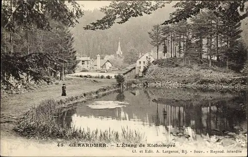 Ak Gérardmer Lorraine Vosges, Etang de Kichompré