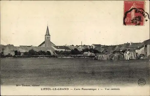 Postkarte Liffol le Grand Lorraine Vosges, Zentralansicht
