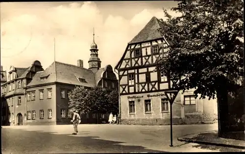 Ak Ronneburg in Thüringen, Gasthaus Gambrinus am Markt