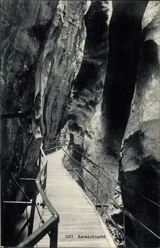 Ak Meiringen Kanton Bern, Aareschlucht