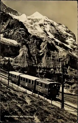 Ak Kanton Bern, Jungfrau, Jungfraubahn und Silberhörner