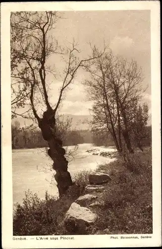 Ak Genf Schweiz, Fluss Arve unterhalb des Weilers Pinchat