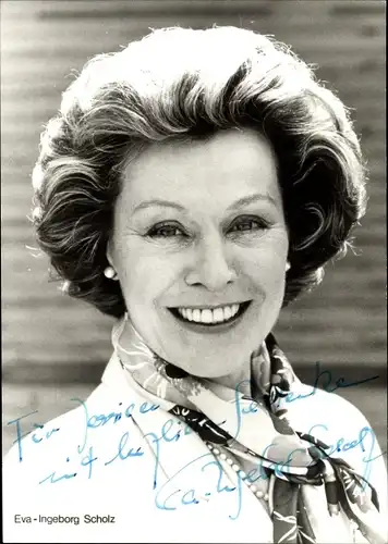 Ak Schauspielerin Eva Ingeborg Scholz, Portrait, Autogramm