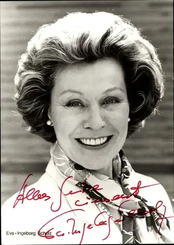 Ak Schauspielerin Eva Ingeborg Scholz, Portrait, Autogramm
