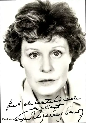 Ak Schauspielerin Eva Ingeborg Scholz, Portrait, Autogramm
