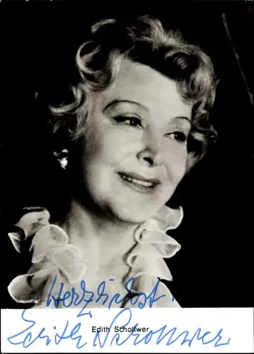 Ak Schauspielerin Edith Schollwer, Portrait, Autogramm