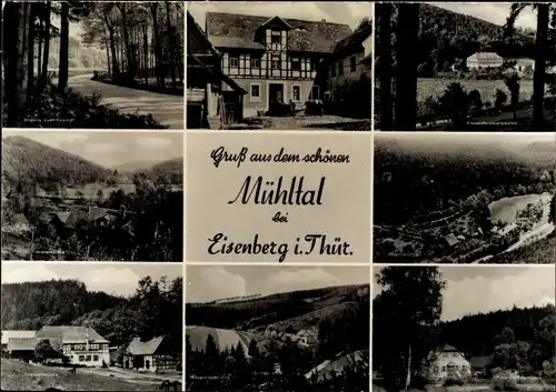 Ak Eisenberg in Thüringen, Mühltal, Panorama, Mühlen