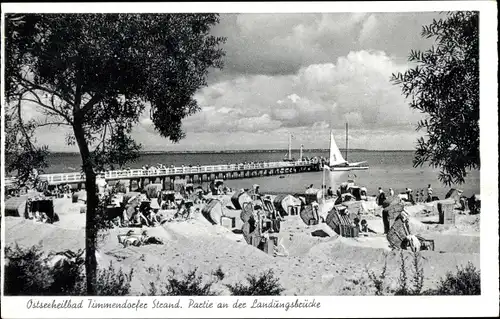 Ak Ostseebad Timmendorfer Strand, Partie an der Landungsbrücke