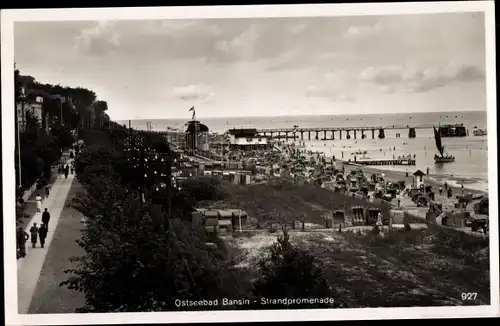 Ak Ostseebad Bansin Heringsdorf auf Usedom, Strandleben, Promenade, Seebrücke