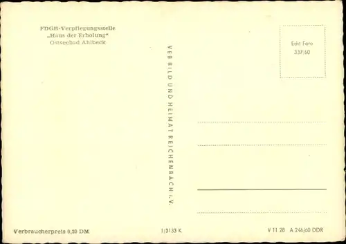 Ak Ostseebad Ahlbeck Heringsdorf auf Usedom, Haus der Erholung