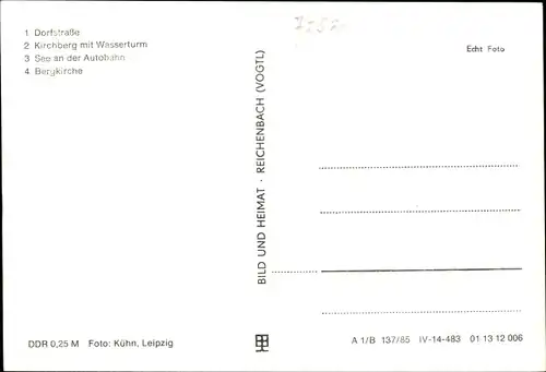Ak Beucha Brandis in Sachsen, Dorfstraße, Kirchberg, Wasserturm, See