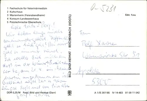 Ak Guthmannshausen, Fachschule Veterinärmedizin, Kulturhaus, Marienheim, Konsum Landwarenhaus, POS