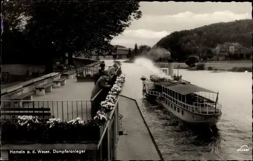 Ak Hameln an der Weser Niedersachsen, Dampfanleger