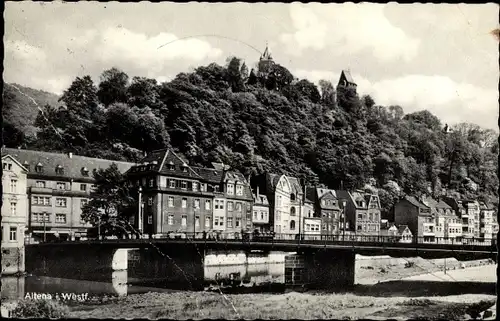 Ak Altena in Westfalen, Teilansicht, Brücke