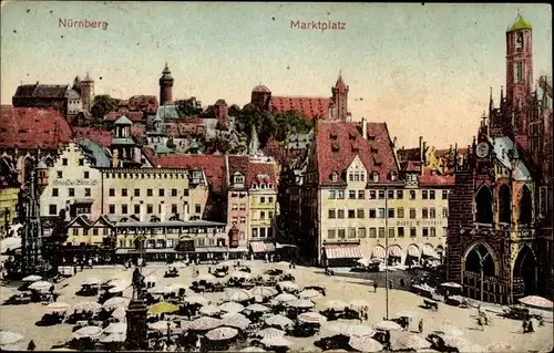 Ak Nürnberg in Mittelfranken, Marktplatz