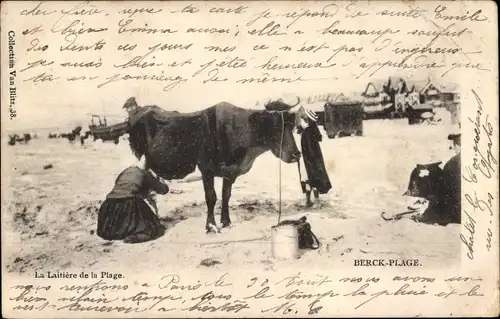 Ak Berck Plage Pas de Calais, La Laitiere de la Plage