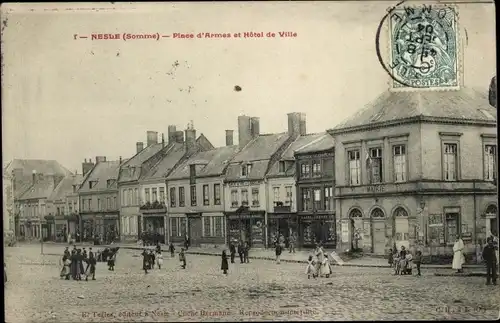 Ak Nestlé Somme, Place d&#39;Armes, Rathaus