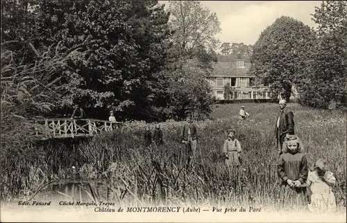 Postkarte Aube, Château de Montmorency, Blick vom Park aus