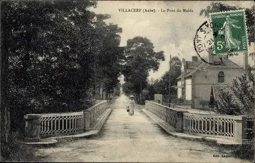 Ak Villacerf Aube, Le Pont du Melda