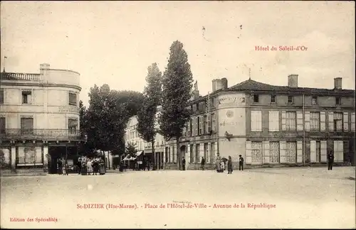 Postkarte Saint Dizier Haute Marne, Hotel du Soleil, Avenue de la République
