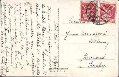 Künstler Ak Jiras, A., Portrait einer Frau mit rotem Kopftuch, Tracht