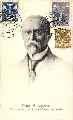 Ak Tomáš Masaryk, Staatspräsident der Tschechoslowakei